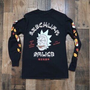 Rick & Morty Ripple Junction Szechaun Dipping Sauce Mens Small Black Tee